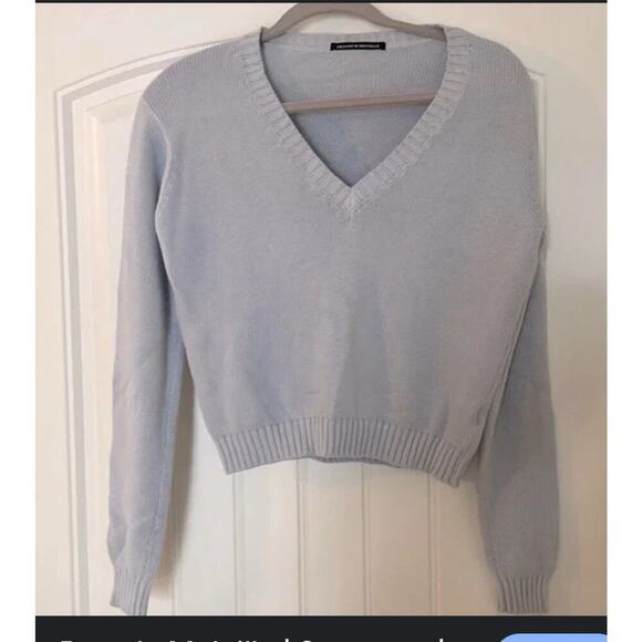 Brandy Melville Sweaters - Brandy Melville Sweater Cotton‎ Steel Blue Cropped